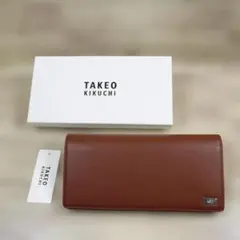 タケオキクチ 定価2万4200円 シープスキン ラウンドファスナー長財布 