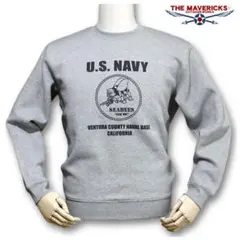 新品 ミリタリー スウェット トレーナー M 裏起毛 seabees グレー 灰