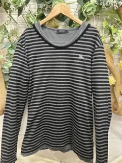 バーバリーブラックレーベル重ね着2枚セット半TとロンTサイズ2（M）メンズ