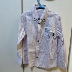 長袖シャツ 紫と白のチェック柄⭐️BeBe⭐️