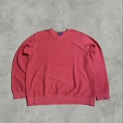 ランズエンド 00s 鹿の子スウェット 前Vガゼット