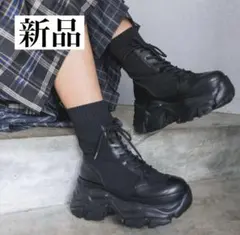 【新品未使用】PAGEBOY レースアップソックスブーツ　厚底　Sサイズのサムネイル