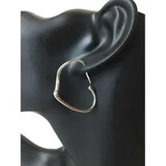 ピアス s925 シルバー シンプル オープンハート フープ