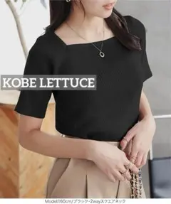 k0727 KOBE LETTUCE 選べるタイプ 半袖ベーシックリブニット