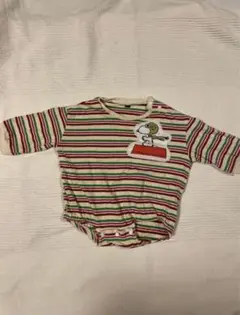 markey's スヌーピー　マーキーズ 長袖ボーダーロンパース 秋冬春ベビー服