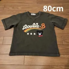美品★ミキハウス★ダブルB★ Tシャツ チャコールグレー 80cm 日本製のサムネイル