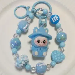 青色キャラクター付きストラップ