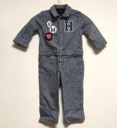 TOMMY HILFIGER ヒッコリーストライプ オールインワン つなぎ　90