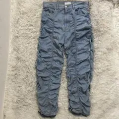 ICE & TECHNO ギャザー入りデニムパンツ　2024ss