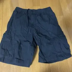 メンズ カーゴショートパンツ ネイビー　GU ワイドカーゴのサムネイル