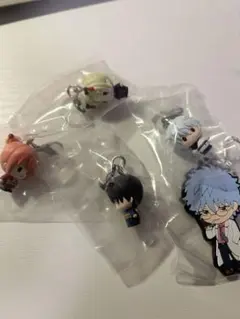 銀魂 吉原大炎上めじるしアクセサリー 4体セットと銀八先生 ラバーマスコット