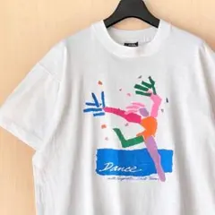 90sUSA製古着　ヴィンテージTシャツ　ダンスチーム　アート　シングルステッチ
