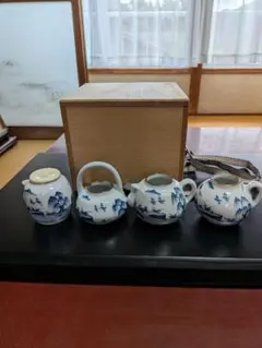 色絵四君子四滴茶入 茶道具懐石茶箱鵬雲斎坐忘斎淡々斎即中斎茶碗香合