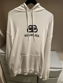 BALENCIAGA BBロゴ パーカー ホワイト Mのサムネイル