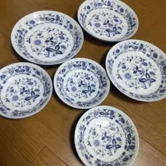 お値下 NIKO CHINA 青い花柄 皿 カレー、シチュー、サラダ等 大小６枚