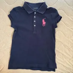 【美品】ポロ ラルフローレン ビックポニー ポロシャツ ネイビー 120