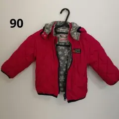 キッズ　アウター　リバーシブル　90 ピンク　グレー