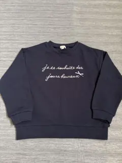 any famネイビー トレーナー 長袖刺繍110