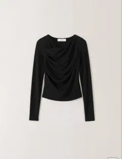 OHOTORO 2way Shirring T-Shirt ブラック