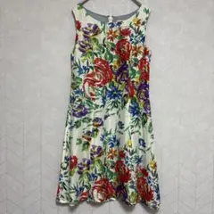 【美品】Sybillaシビラ花柄リネン・シルク混 総柄ノースリーブワンピース Mのサムネイル