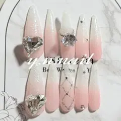 韓国　ギャル　ネイルチップ　ネイル　ロング　スナ系　量産型　y2k ワンホン