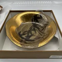 セラミック藍　乾山の四季大鉢　金絵付け皿　大皿