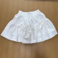 SPINNS ミニスカート リボン 白 ホワイト F フリーサイズ