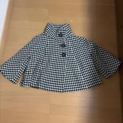 BLANCOR 千鳥格子柄 ポンチョ ケープコート