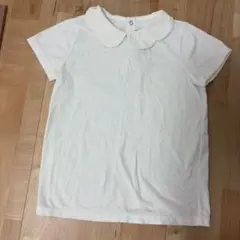 ジャカディ スカラップ襟 半袖Tシャツ　ブラウス　8A 128cm