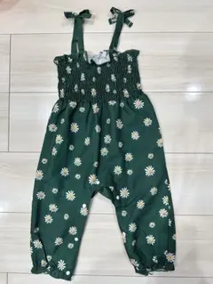 【美品】SHEIN ベビー ロンパース 80 デイジー柄 緑 夏服 女の子