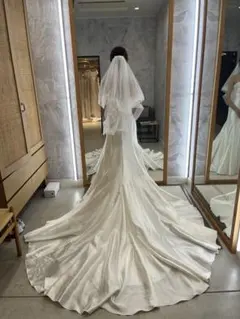 ホワイト チュール 二層構造 ウェディングベール