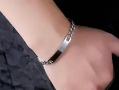 シルバー プレート ブレスレット チェーン メンズ シンプル