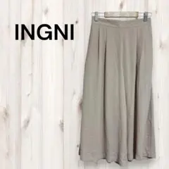 イング パンツ ガウチョ ワイドパンツ フレア オフィス 美脚 ゆったり M