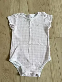 ファミリア familiarピンク チェック柄 ロンパース