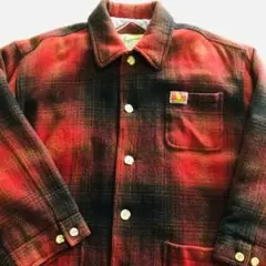 ◎XL スーパーマックス チェックボタンジャケット 赤ｘ黒 SUPERMAX