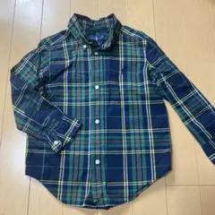 ラルフローレン　キッズ　チェックシャツ　3T 100サイズ　ネイビー緑