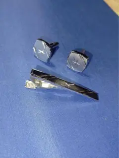 ネクタイピン カフスボタン セット シルバーカラー