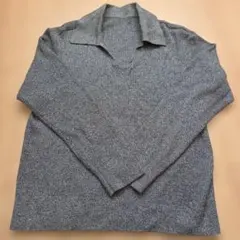 ユニクロ　ウォッシャブルニットリブポロセーター