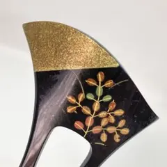010509 樹脂　結婚式　鼈甲黒甲風　金蒔絵　萩　バチ　かんざし