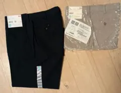 【新品】未着用　 UNIQLO 感動パンツ 2枚　ネイビー　ベージュ