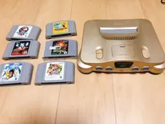 【価格交渉可】ニンテンドー64ゴールド本体+ゲーム6本+コントローラー6個