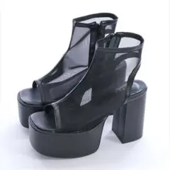clear 厚底メッシュブーツサンダル Mサイズ ブラックのサムネイル