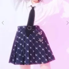 Jamie エーエヌケー スカート ミニスカート 黒 モノグラムプリーツスカートのサムネイル