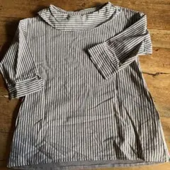 異素材プルオーバー　ストライプ　無地