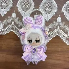 ぬい服 ちびぐるみ 10cm 可愛いレースリボンキャンディウサギ着せ替え服