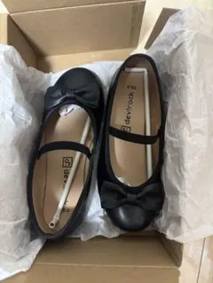 リボンがかわいい女の子用 フォーマルシューズ 20.0cm ブラック デビロック