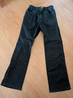 ブラック ストレートパンツ ゴムウエスト