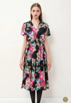 velnica バイカラー ギャザー ドレス ワンピース 裾上げ ベルト欠品