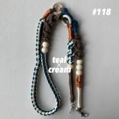 【SALE】スマホショルダーストラップ　パラコード　オレンジ　グリーン緑クリーム