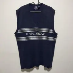 【希少】90s KANI GOLF カールカナイ ニットベスト 刺繍ロゴのサムネイル
